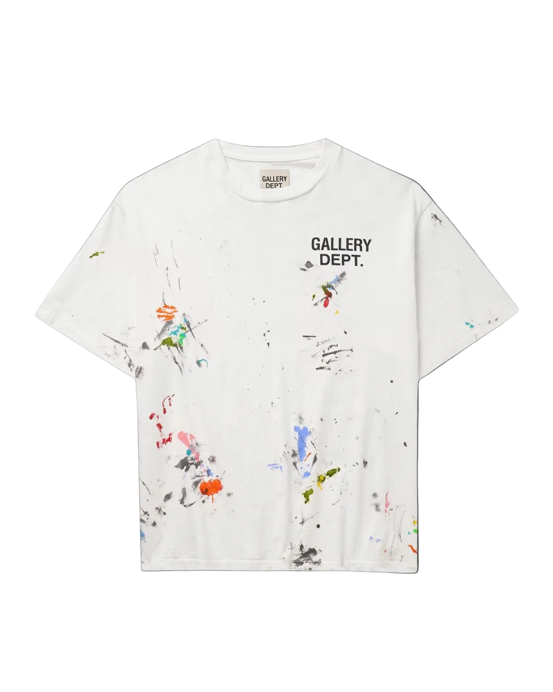 Gallery Dept. Paint-Splattered Logo-Print Cotton-Jersey T-Shirt.